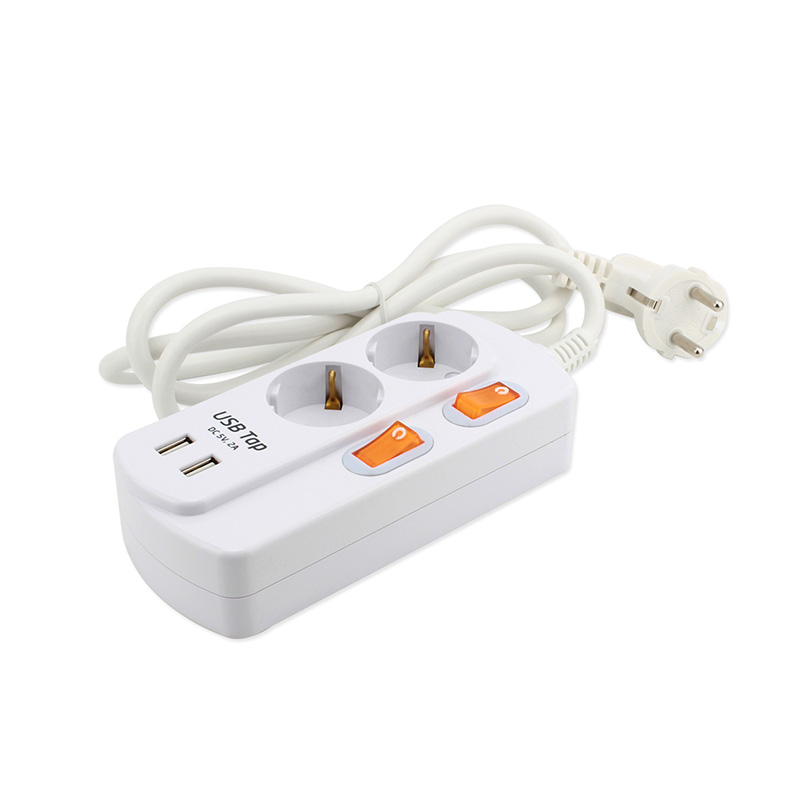 1,5 m 2 výstupy EÚ Standard Socket s 2 portmi USB a 2 individuálnym prepínačom