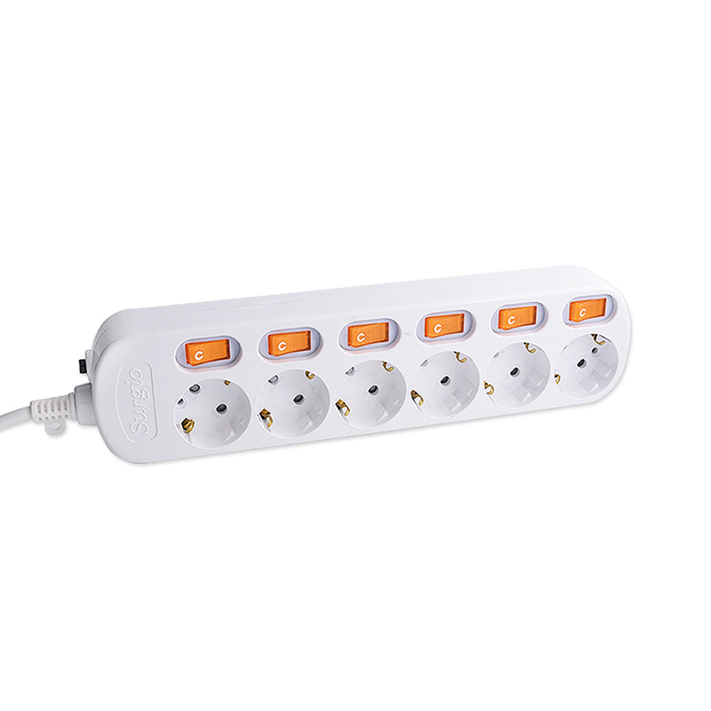 Rýchla inštalácia 6 zásuvky EÚ Standard Socket s nezávislým prepínačom Rýchla inštalácia 6 zásuvky EÚ Standard Socket s nezávislým prepínačom